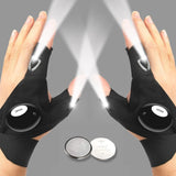 LED Fingerless Gloves Waterproof Outdoor Flashlight for Fishing