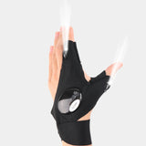 LED Fingerless Gloves Waterproof Outdoor Flashlight for Fishing
