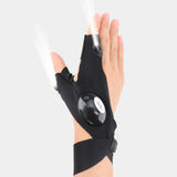 LED Fingerless Gloves Waterproof Outdoor Flashlight for Fishing